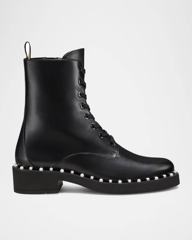 Reverie Leather Lace-Up Booties